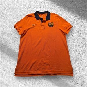 2013-2014 Barcelona Nike Polo Shirt Men’s Large Orange Blue